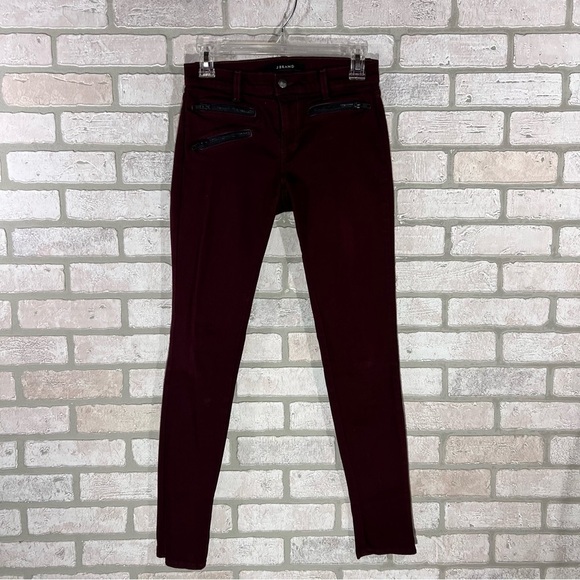 J Brand Zoey Triple Zip Skinny Jeans in Lava Burgundy Size 25 - Picture 3 of 12